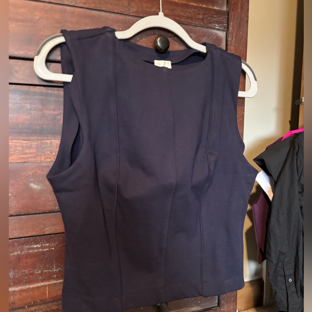 Maeve Seamed Shell Top - Navy Sz Large Runs Small NWT - Picture 2 of 9